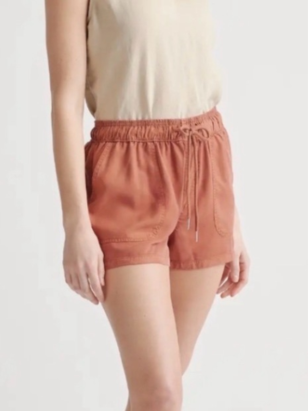 NWT Quince Vintage Wash Tencel Utility Shorts Small